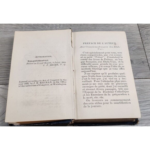 Antique Tresor Du Chretien By Rev. J R Magnan, Very Rare, 1885, Small Deluxe Ed - Picture 9 of 16